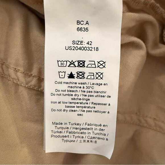 GANNI Washed Canvas Elasticated Curve Pants in Pale Khaki - Picture 7 of 9